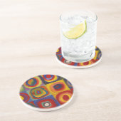 正方形のカラー勉強円バイカンディンスキー コースター (側面)