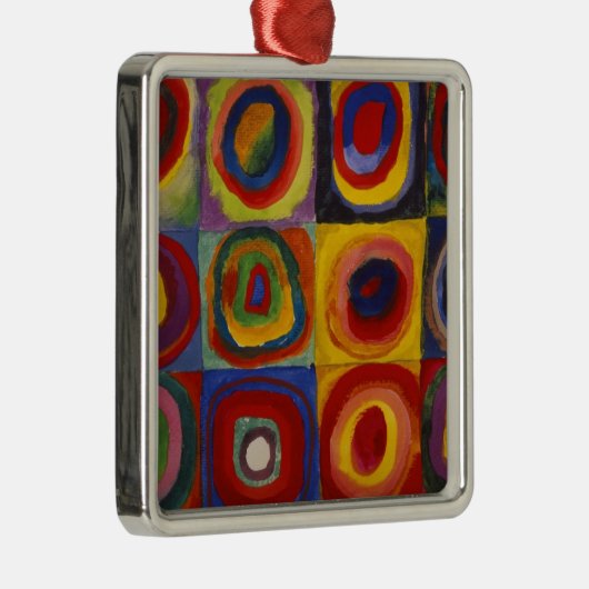 正方形のカラー勉強円 メタルオーナメント (右)