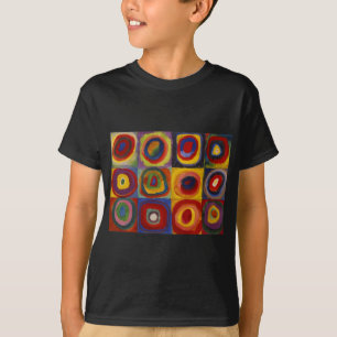 正方形のカラー勉強円 Tシャツ