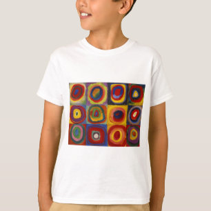 正方形のカラー勉強円 Tシャツ