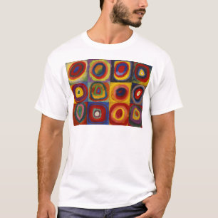 正方形のカラー勉強円 Tシャツ