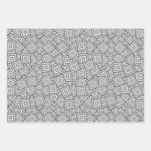 正方形のグレースケール折り返し紙シート ラッピングペーパーシート (正面3)
