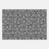 正方形のグレースケール折り返し紙シート ラッピングペーパーシート (正面)