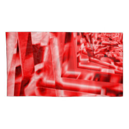 正方形のコーナー、白い部分と派手な赤 枕カバー