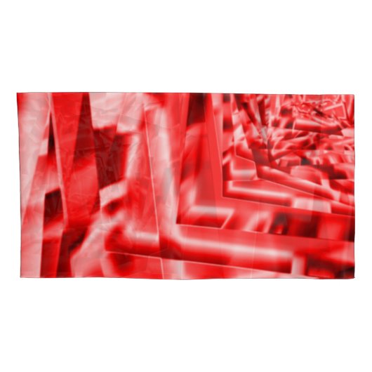 正方形のコーナー、白い部分と派手な赤 枕カバー (裏面-右)