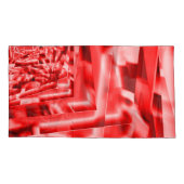 正方形のコーナー、白い部分と派手な赤 枕カバー (裏面-左)