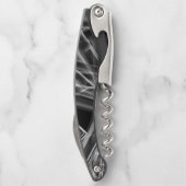 正方形のコーナー、黒い背景の灰色の線 ソムリエナイフ (裏面)