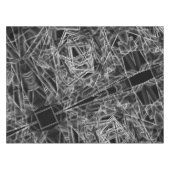 正方形のコーナー、黒い背景の灰色の線 テーブルクロス (正面(横))