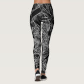 正方形のコーナー、黒い背景の灰色の線 レギンス (裏面)