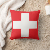 正方形のスイスの旗の装飾用クッション クッション (ブランケット)