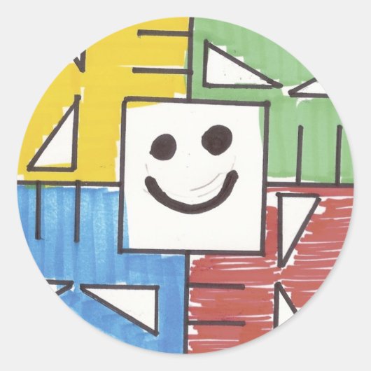 正方形のスカル ラウンドシール (正面)