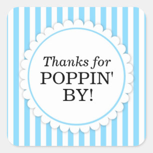 正方形のステッカーによるPoppinをありがとう-縞で飾ります スクエアシール