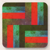 正方形のストライプな大理石の石造りの深い一見 コースター (正面)