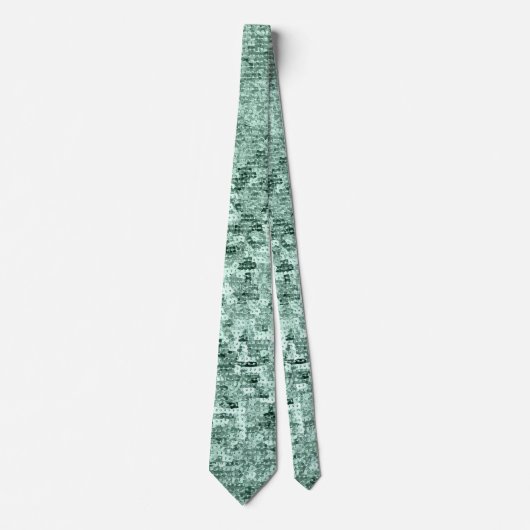 正方形のスパンコールのグリッターの輝きの光沢があるきらめく ネクタイ (正面)