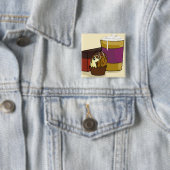 正方形のトラッフルのかたつむりボタン 缶バッジ (インサイチュ)