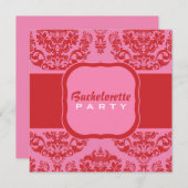 正方形のネームプレートとのさくらんぼの果実の歓喜 招待状 (正面/裏面)