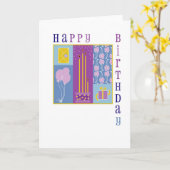 正方形のバースデー・カード2004年 カード (黄色い花)