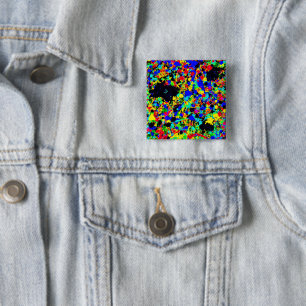 正方形のピンと抽象芸術アートワーク。 缶バッジ