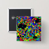 正方形のピンと抽象芸術アートワーク。 缶バッジ (正面&裏面)