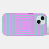 正方形のピンクとグレー Case-Mate iPhoneケース (裏面 (横))