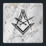 正方形のフリーメーソン会員の柱時計|のユニークなフリーメーソンのギフト スクエア壁時計<br><div class="desc">あなたは名前入りで、ユニークなフリーメーソンのギフト、このモダンを捜していたら、正方形のフリーメーソン会員の柱時計は場合もありますあなたは捜すかちょうどである何! 個々の兄弟のために特別な何かを必要とするか、または役人または別の特別なお祝いの年次取付けのためのフリーメーソンのロッジのギフトを必要とするかどうか、これらのフリーメーソンの時計はあらゆる宇宙の上で分類します。 ユニークなテンプレートは金ゴールドと張りめぐらされるフェイクな白黒大理石上の黒い正方形およびコンパスの記号を描写します。 あなた自身のカスタムな文字を単に加えますか、またはブランクを残すために削除して下さい。 白い大理石に加えて、他の正方形およびコンパスのロゴの選択と共にまた黒い大理石の質が、あります("G"の有無にかかわらず銀、白および金ゴールドのような…)。 あなたの卓上コンピュータからのこれらの付加的なデザインの選択の覆いを取って下さい。 部門: フリーメーソンの柱時計; 名前入りなフリーメーソン会員のギフト; 正方形およびコンパスの時計。 色: 白黒大理石のテーマ。</div>