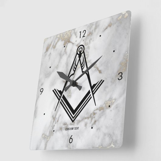 正方形のフリーメーソン会員の柱時計|のユニークなフリーメーソンのギフト スクエア壁時計 (傾斜)