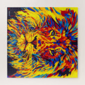 正方形のライオンのパズル ジグソーパズル (横)