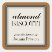 正方形のラベルのテンプレートの台所"から" スクエアシール (正面)