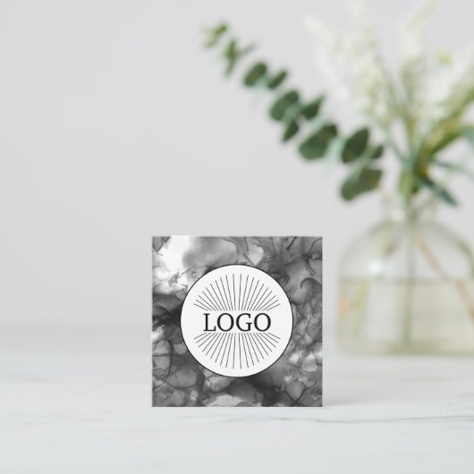 正方形のロゴ(白黒) スクエア名刺 (スタンド正面)