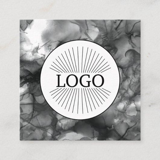 正方形のロゴ(白黒) スクエア名刺 (正面)