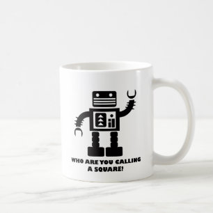 正方形のロボットマグ コーヒーマグカップ
