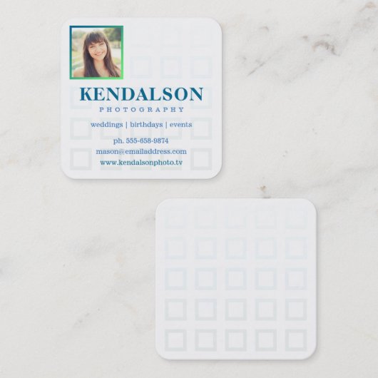 正方形の写真の格子写真撮影 スクエア名刺 (正面/裏面)