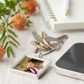 正方形の写真のkeychain キーホルダー (側面)