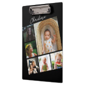 正方形の写真コラージュのモンタージュ誕生日プレゼント クリップボード (左)