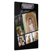 正方形の写真コラージュのモンタージュ誕生日プレゼント クリップボード (右)