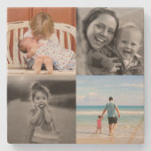 正方形の写真コラージュ ストーンコースター (正面)