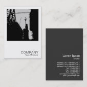 正方形の写真0107 – 下の建築 – 灰色 名刺 (正面/裏面)
