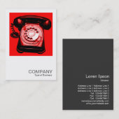 正方形の写真0125 – ホットライン – 赤 名刺 (正面/裏面)