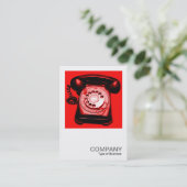 正方形の写真0125 – ホットライン – 赤 名刺 (スタンド正面)