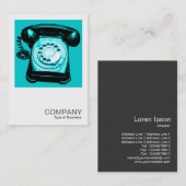 正方形の写真0126 – ホットライン – 水色 名刺 (正面/裏面)