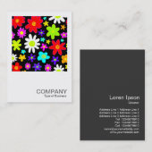 正方形の写真0140 – 漫画の花 名刺 (正面/裏面)