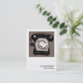 正方形の写真0148 – 旧電話 – 暖かいトーン 名刺 (スタンド正面)