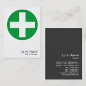 正方形の写真0155の-大きいプラス符号-緑 名刺 (正面/裏面)