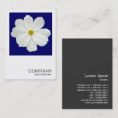 正方形の写真0166 – ダークブルーのコスモスの花 名刺 (正面/裏面)