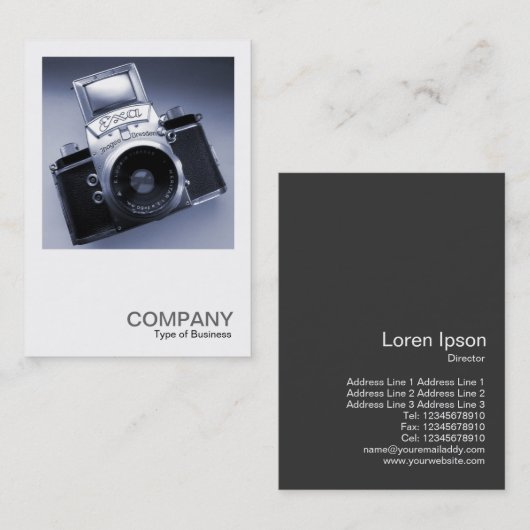 正方形の写真020 – 古いカメラ 名刺 (正面/裏面)