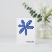 正方形の写真0212 -かわいらし花 – ネイビーブルー 名刺 (スタンド正面)