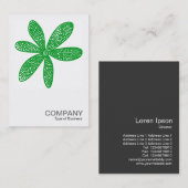 正方形の写真0214 -かわいらし花 – 緑 名刺 (正面/裏面)