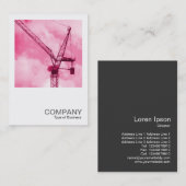 正方形の写真0246 – ピンククレーン 名刺 (正面/裏面)