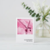 正方形の写真0246 – ピンククレーン 名刺 (スタンド正面)