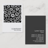 正方形の写真0264 – 白黒の花 名刺 (正面/裏面)